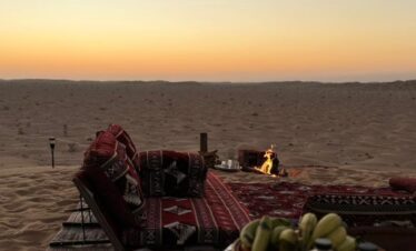 Sunset rest stop Salalah desert