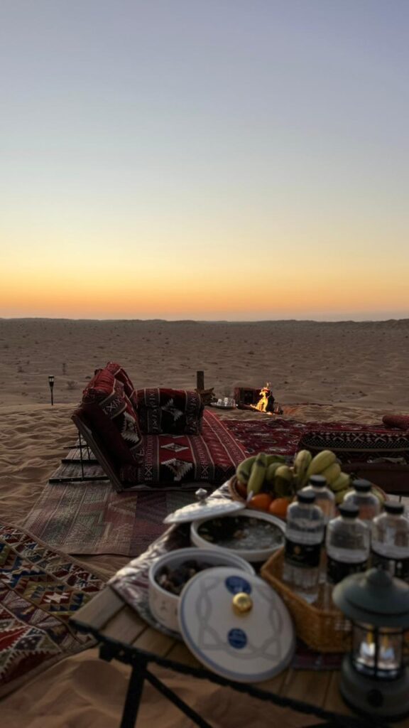 Sunset rest stop Salalah desert