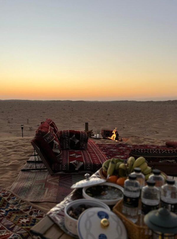 Sunset rest stop Salalah desert