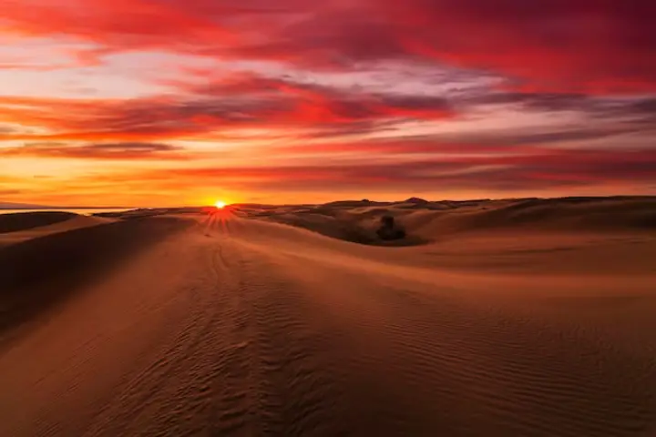 Sunset over Empty Quarter desert Salalah