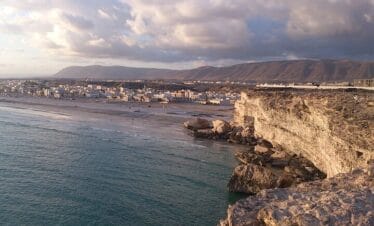 Taqah Beach coastal view during East Salalah tour