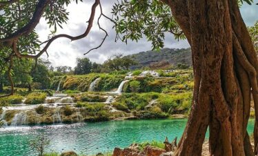 Wadi Darbat valley and mountains during East Salalah Safari