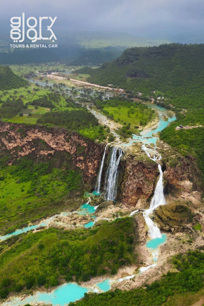 Salalah waterfalls Oman lush green nature scenic view