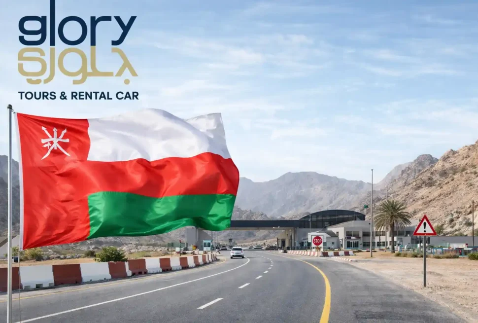 Dubai to Oman by car, UAE–Oman border crossing road with Glory Tours transfer service to Muscat Airport