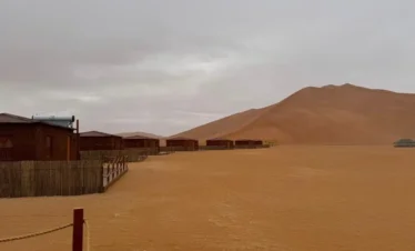 Massive sand dunes in Rub Al Khali Empty Quarter desert