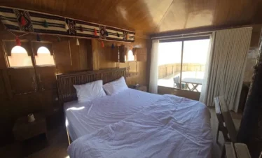 Interior of Rub Al Khali desert lodge during overnight desert safari