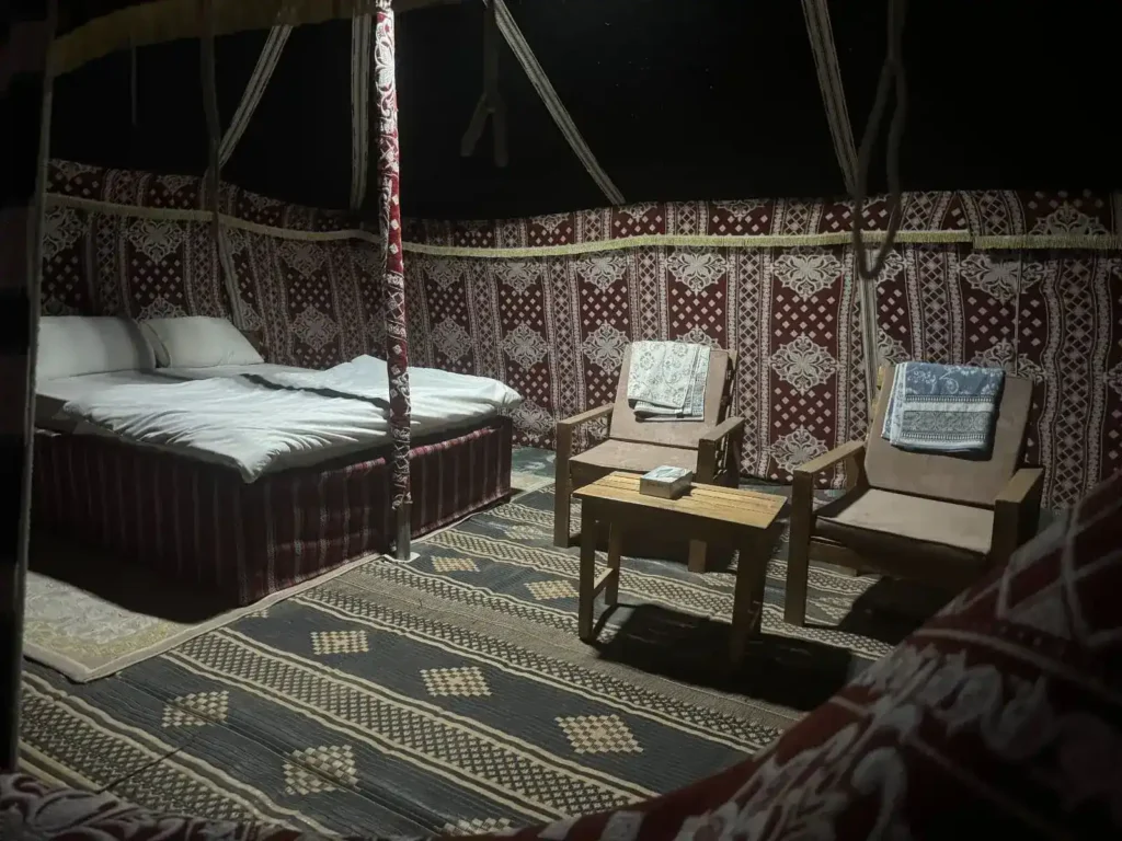 Arabic Bedouin tent accommodation in Empty Quarter desert