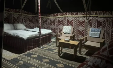 Arabic Bedouin tent accommodation in Empty Quarter desert
